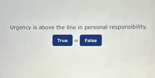 Urgency is above the line in personal responsibility.
or