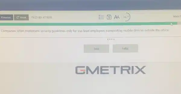 Companies often implement security guidelines only for top-level employees transporting mobile devices outside the office.