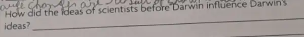 How old the idea of scientists before Darwin influence Darwin's
ideas?
__