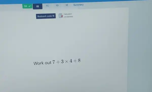 Work out 7+3times 4+8