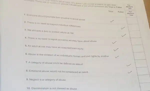 There are 20 questions tos which questions are True or False
got at least 75% 	their
square 
square 
square 
square 
square 
square 
square 
square 
square 
square 
square