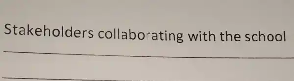 Stakeholders collaborating with the school