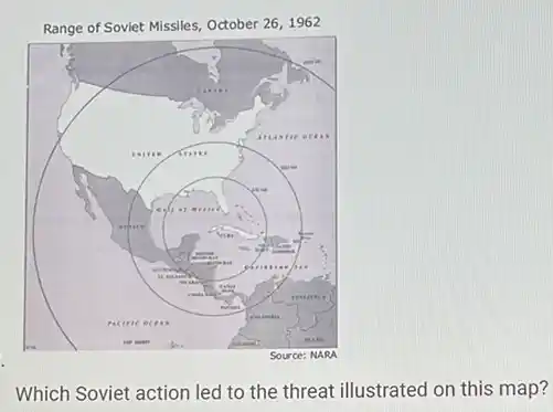 Which Soviet action led to the threat illustrated on this map?